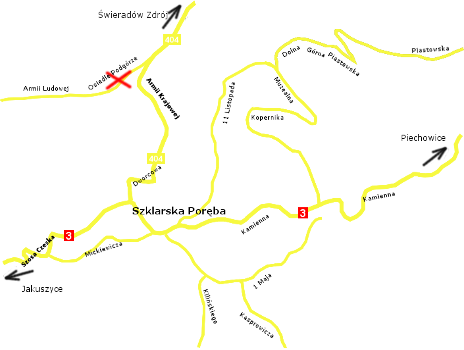Osiedle Podgórze - Mapa Dojazdu